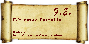 Fürster Esztella névjegykártya